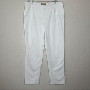 Chico's Fabulously Slimming White Flat Front Stretch Pants